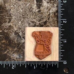 Wood Mounted Rubber Stamp by Love You To Bits - Angel with Horn